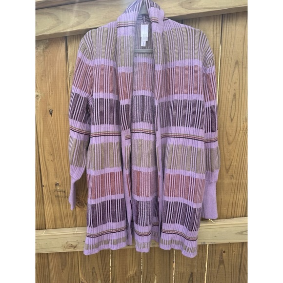 Wynne Layers Softknit Patterned Cardigan w/‎ Gathered Sleeve Women's Size Medium - Picture 1 of 8